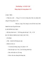 Giáo án lớp 1 môn Toán: Tên Bài Dạy : LUYỆN TẬP Bảng cộng trừ trong phạm vi 10 docx