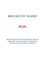 Đề tài: Đánh giá hiệu quả kinh tế hoạt động sản xuất mía nguyên liệu ở quy mô nông hộ trên địa bàn xã Châu Hội, huyện Quỳ Châu, tỉnh Nghệ An ppt