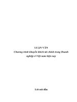 LUẬN văn chương trình khuyến khích tài chính trong doanh nghiệp ở việt nam hiện nay