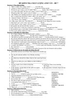 ĐỀ KIỂM TRA CHẤT LƯỢNG ANH VĂN – ĐỀ 7 potx