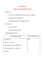 Giáo án lớp 4: KỂ CHUYỆN NHỮNG CHÚ BÉ KHÔNG CHẾT pdf