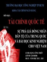 Sự phá giá đồng nhân dân tệ của trung quốc và bài học kinh nghiệm cho việt nam