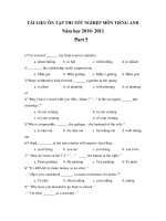 TÀI LIỆU ÔN TẬP THI TỐT NGHIỆP MÔN TIẾNG ANH Năm học 2010- 2011 Part 5 doc