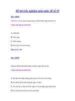 Đề thi trắc nghiệm môn sinh: đề số 25 doc