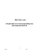 Bài báo cáo chuyển dịch rủi ro trong hợp đồng mua bán hàng hóa quốc tế
