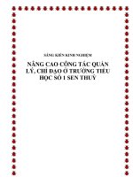 skkn nâng cao công tác quản lý, chỉ đạo ở trường tiểu học số 1 sen thuỷ