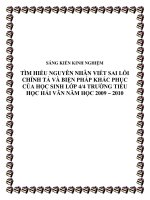 skkn tìm hiểu nguyên nhân viết sai lỗi chính tả và biện pháp khắc phục của học sinh lớp 44 trường tiểu học hải vân năm học 2009 – 2010