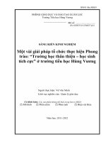 skkn một vài giải pháp tổ chức thực hiện phong trào “trường học thân thiện – học sinh tích cực” ở trường tiểu học hùng vương