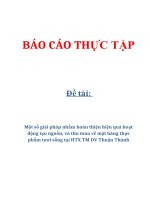 Đề tài: Một số giải pháp nhằm hoàn thiện hiệu quả hoạt động tạo nguồn, và thu mua về mặt hàng thực phẩm tươi sống tại HTX TM DV Thuận Thành ppt