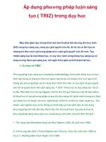Áp dụng phương pháp luận sáng tạo ( TRIZ) trong dạy học docx