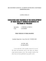 Education and training in the development of high quality human resources in vietnam at present