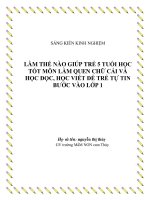 skkn làm thế nào giúp trẻ 5 tuổi học tốt môn làm quen chữ cái và học đọc, học viết để trẻ tự tin bước vào lớp 1