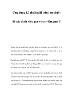 Ứng dụng kỹ thuật giải trình tự chuỗi để xác định kiểu gen virus viêm gan B doc