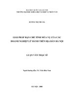 Giải pháp hạn chế tính mùa vụ của các doanh nghiệp lữ hành trên địa bàn Hà Nội