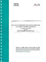 báo cáo tài chính đã được kiểm toán của công ty cổ phần xây dựng 47 cho năm tài chính 2009 kèm theo báo cáo kiểm toán độc lập