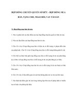 HỢP ĐỒNG CHUYỂN QUYỀN SỞ HỮU - HỢP ĐỒNG MUA BÁN, TẶNG CHO, TRAO ĐỔI, VAY TÀI SẢN potx