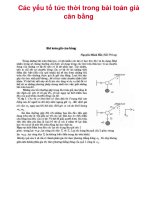 Các yếu tố tức thời trong bài toán giả cân bằng pot