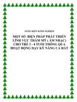 skkn một số biện pháp phát triển lĩnh vực thẫm mỹ ( âm nhạc) cho trẻ 3 - 4 tuổi thông qua hoạt động dạy kỹ năng ca hát