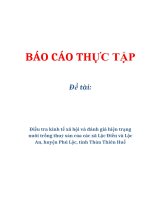 Đề tài: Điều tra kinh tế xã hội và đánh giá hiện trạng nuôi trồng thuỷ sản của các xã Lộc Điền và Lộc An, huyện Phú Lộc, tỉnh Thừa Thiên Huế pot
