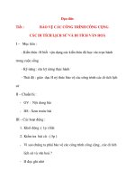 Giáo án lớp 4: Đạo đức:BẢO VỆ CÁC CÔNG TRÌNH CÔNG CỘNG CÁC DI TÍCH LỊCH SỬ VÀ DI TÍCH VĂN HOÁ pptx