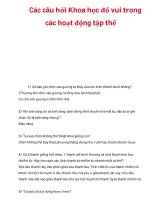 Các câu hỏi Khoa học đố vui trong các hoạt động tập thể pptx