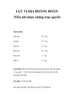 LỤC VỊ ĐỊA HOÀNG HOÀN (Tiểu nhi dược chứng trực quyết) pps