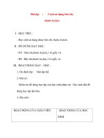 Giáo án lớp 1 môn Thủ Công: Bài dạy :Cách sử dụng bút chì, thước kẻ,kéo doc