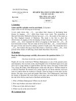 ĐỀ KIỂM TRA CHẤT LƯỢNG HỌC KỲ I MÔN: TIẾNG ANH - TRƯỜNG THPT MẠC ĐĨNH CHI - ĐỀ CHẴN pps