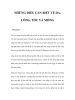 NHỮNG ĐIỀU CẦN BIẾT VỀ DA, LÔNG, TÓC VÀ MÓNG pps