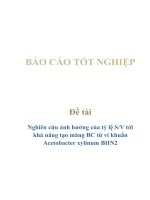 Đề tài: Nghiên cứu ảnh hưởng của tỷ lệ S/V tới khả năng tạo màng BC từ vi khuẩn Acetobacter xylinum BHN2 potx