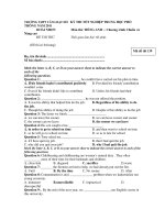 ĐỀ THI THỬ KỲ THI TỐT NGHIỆP TRUNG HỌC PHỔ THÔNG NĂM 2011 - Mã đề thi 139 ppt