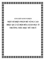 skkn một số biện pháp để nâng cao hiệu quả xã hội hóa giáo dục ở trường tiểu học mỹ thuỷ