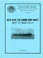 CÔNG TY cổ PHẦN vận tải và THUÊ tàu BIỂN VIỆT NAM báo cáo tài chính hợp nhất qúy IV năm 2013