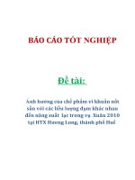 Đề tài: Ảnh hưởng của chế phẩm vi khuẩn nốt sần với các liều lượng đạm khác nhau đến năng suất lạc trong vụ Xuân 2010 tại HTX Hương Long, thành phố Huế ppt