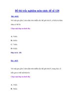 Đề thi trắc nghiệm môn sinh: đề số 128 pot