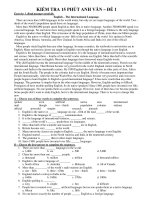 KIỀM TRA 15 PHÚT ANH VĂN – ĐỀ 1 potx