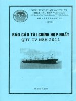 CÔNG TY cổ PHẦN vận tải và THUÊ tàu BIỂN VIỆT NAM báo cáo tài chính hợp nhất qúy IV năm 2011