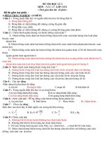 ĐỀ THI HỌC LÌ I MÔN : VẬT LÝ LỚP 11TC docx