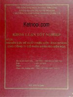 Khóa luận tốt nghiệp nghiên cứu đề xuất chiến lược kinh doanh cho công ty CP bánh kẹo biên hòa hà nội tháng 11 năm 2006