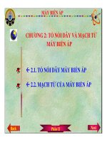 Bài giảng máy điện I - Phần 2 Máy biến áp - Chương 2 doc