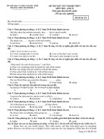 ĐỀ THI THỬ TỐT NGHIỆP THPT MÔN THI : ANH 12 - Mã đề thi 124 pot