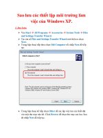 Thủ thuật Windows XP: Sao lưu các thiết lập môi trường làm việc của Windows XP1. Sao Lưu: Vào Start doc
