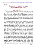 ỨNG DỤNG LÝ THUYẾT  SỐ PHỨCĐỂ GIẢI HỆ PHƯƠNG TRÌNH