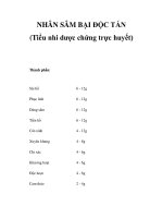 NHÂN SÂM BẠI ĐỘC TÁN (Tiểu nhi dược chứng trực huyết) pptx