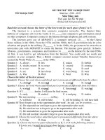 ĐỀ THI THỬ TỐT NGHIỆP THPT TỔ NGOẠI NGỮ Năm học: 2010 - 2011 Môn Tiếng Anh docx