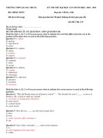 KỲ THI THỬ ĐẠI HỌC LẦN II NĂM HỌC: 2010 - 2011 Môn thi: TIẾNG ANH - MÃ ĐỀ THI: 275 ppsx