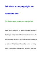 Tell about a camping night youremember best ppt