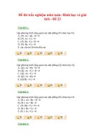 Đề thi trắc nghiệm môn toán: Hình học và giải tích - Đề 23 doc