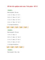 Đề thi trắc nghiệm môn toán: Tích phân - Đề 12 pps