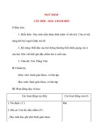 Giáo án lớp 4: NGỮ PHÁP CÂU HỎI – DẤU CHẤM HỎI doc